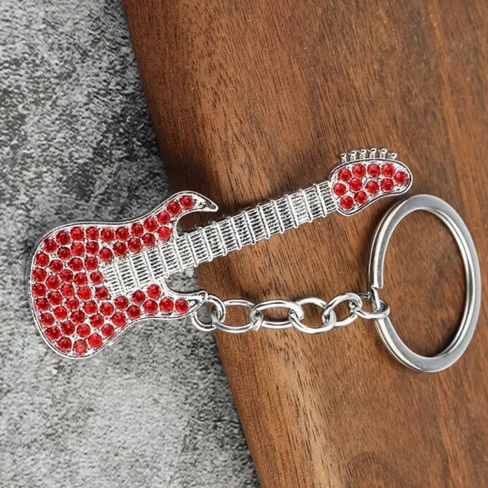 Guitar Rhinestone Key Charm...New - Picture 3 of 4